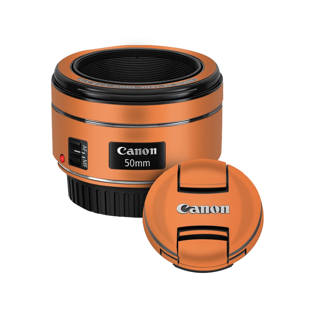 canon ef 50mm f/1.8 stm cosmic orange mobile skins & wraps