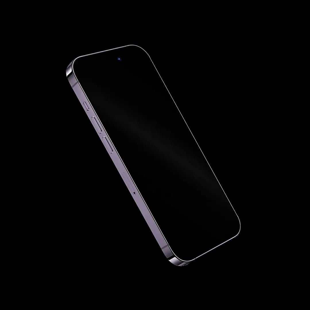 A mobile phone with a transparent screen protector film that showcases its self-healing technology. Scratches on the film vanish, demonstrating its protective capabilities.