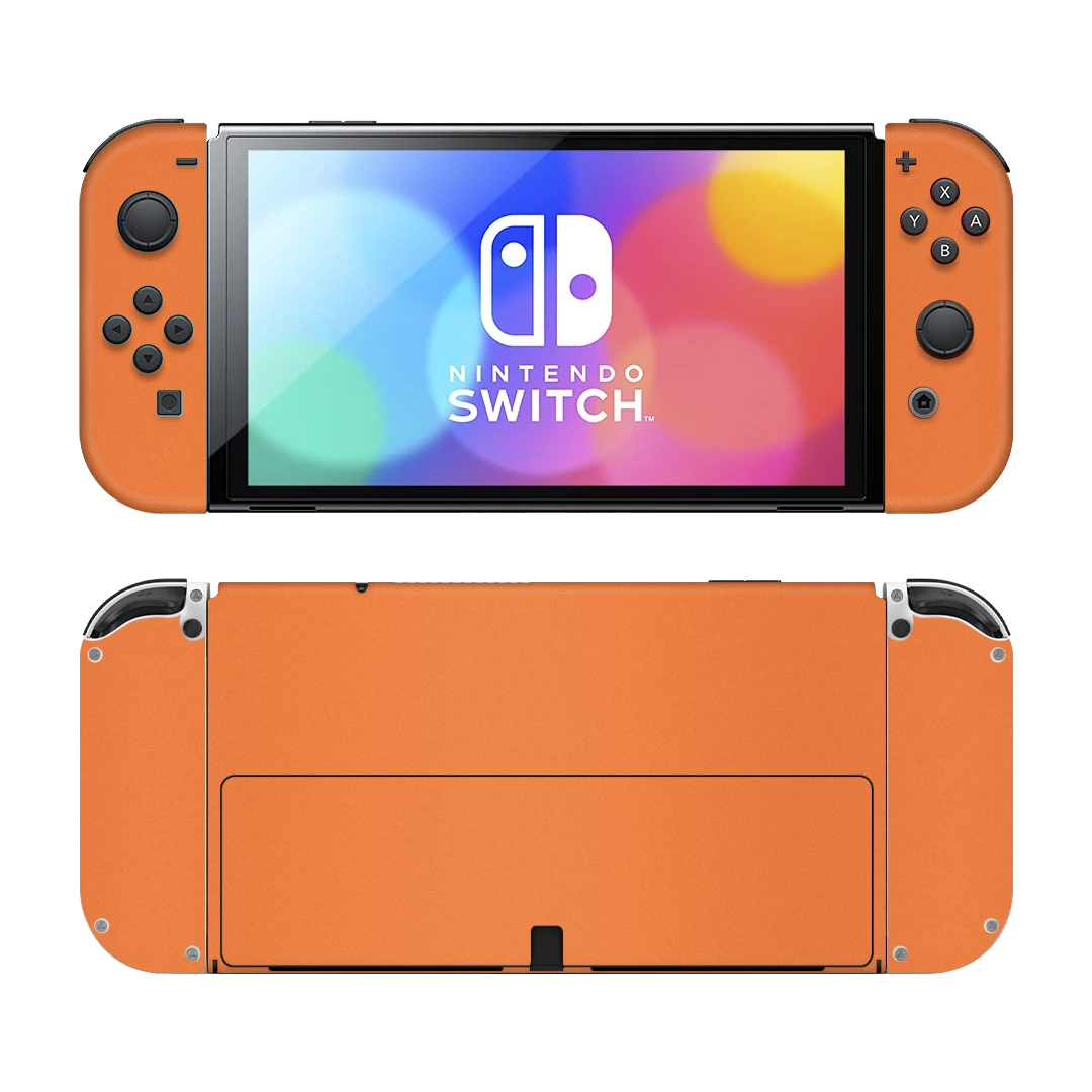 nintendo switch oled cosmic orange mobile skins & wraps