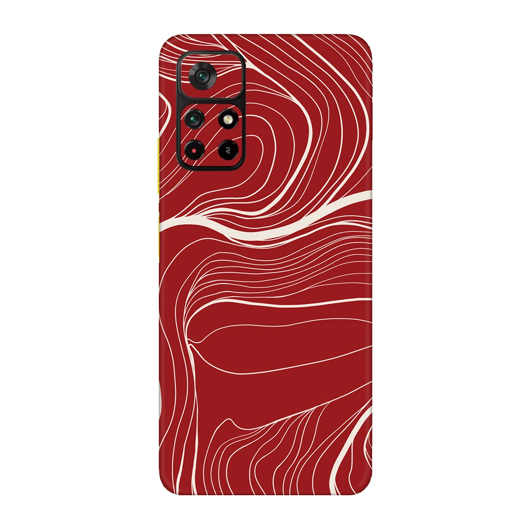 Custodia Per Xiaomi POCO M4 Pro 5G Rossa Con Anello Porta CD E Pellicola Vetro Temperato – Cover Antiurdo Con Supporto Magnetico - 5
