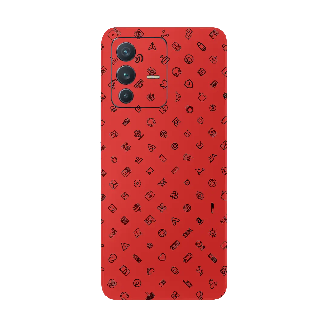 Topme Silikonhülle Für Vivo V23 5G – Mit Goldrand, Rot, Stoßfest